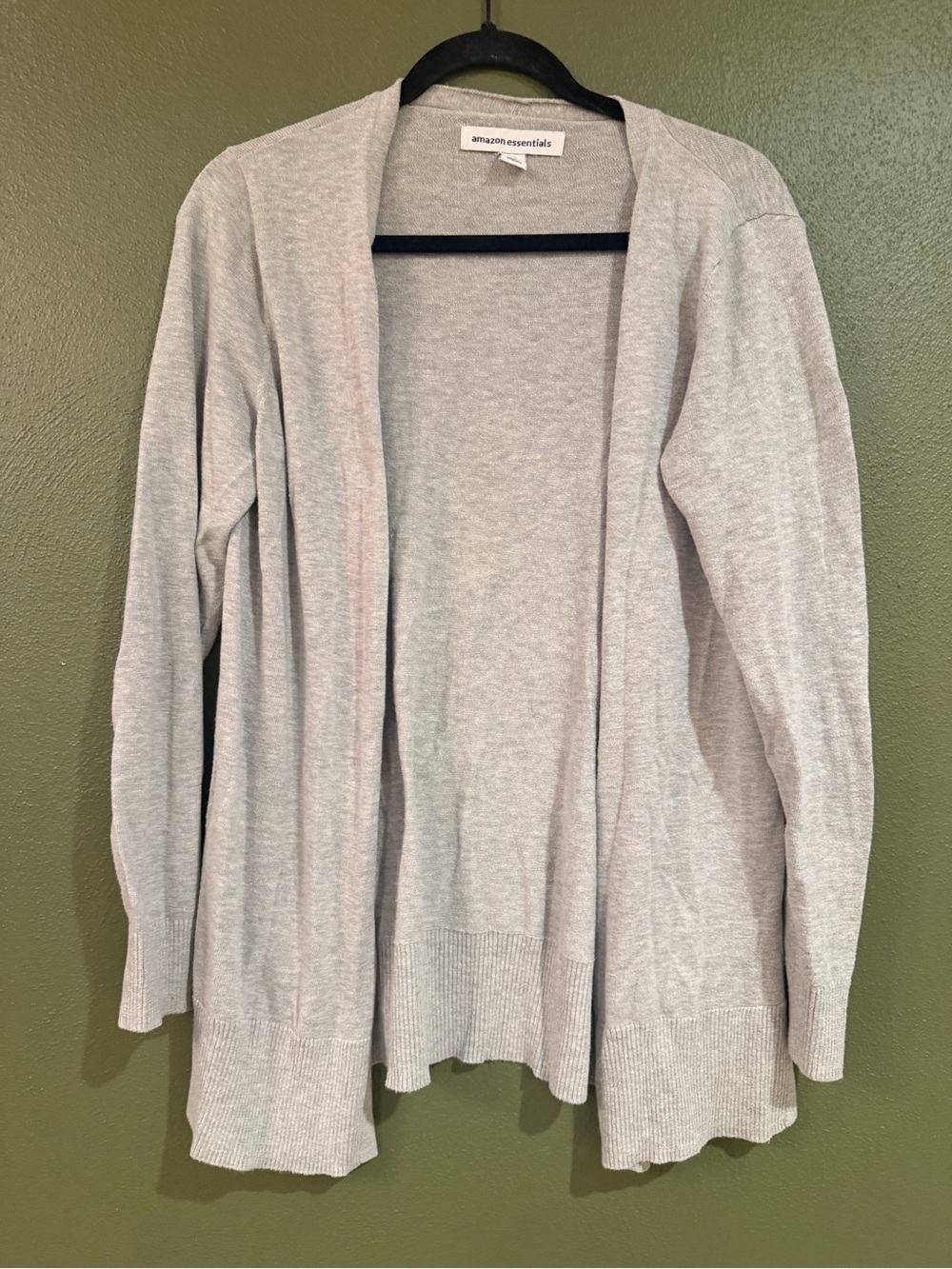 Amazon Essentials Light Gray Open-Front Women's Cardigan